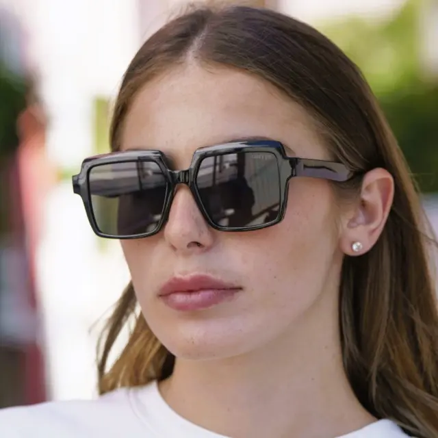 Ghetto Ladies Square Sunglasses Black Frame 2