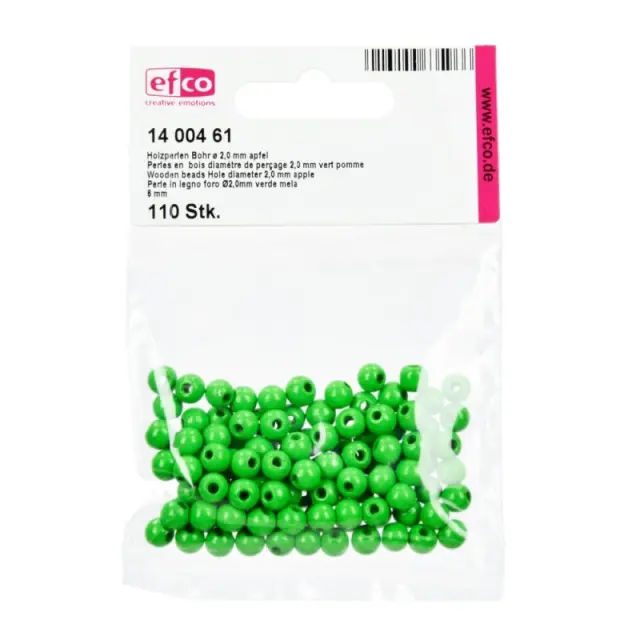 Efco Ξύλινες Χάντρες Ø6mm - Apple Green - 110τεμ
