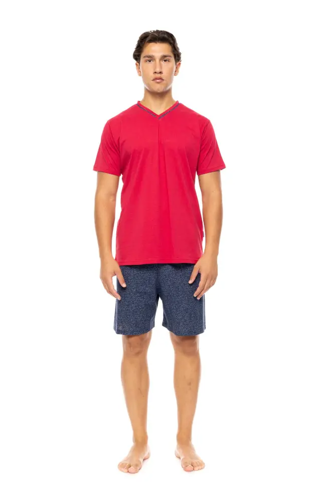 S-M569 - Red - PYJAMA V DEEP BLUE