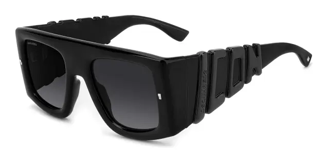 Dsquared2 Icon Unisex Γυαλιά Ηλίου με Μαύρο Κοκκάλινο Σκελετό και Μαύρο Φακό ICON 0024/S 8079O