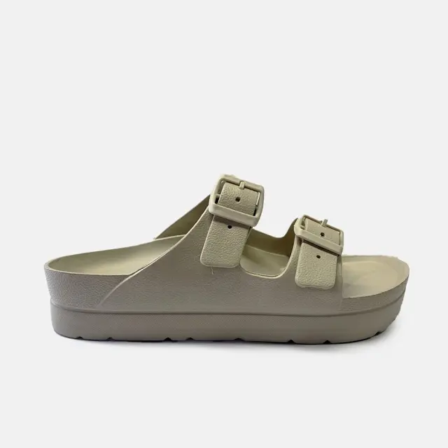 Body Action Women's Two Strap Slides Μπεζ 091402-05C (Body Action) - 36