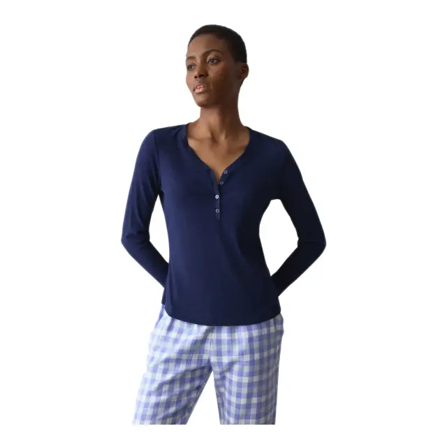 Triumph Γυναικεία Μπλούζα Πυτζάμας Mix & Match LSL Soft, Χρώμα Μπλε