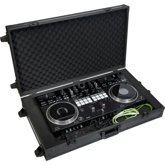 WALKASSE W-CONTROL-XLB Flight case Pick n Pluck foam XDJ-XZ, XDJ-RX3, PRIME4+ (Trolley + Wheels) black.