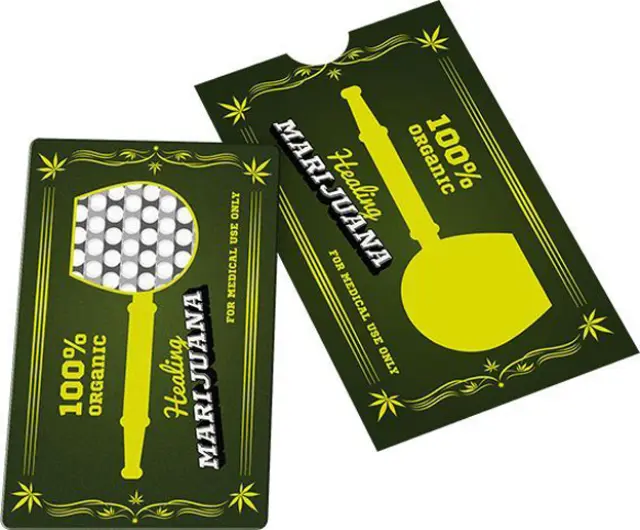 Μεταλλικό Credit Card Grinder - Σχέδιο Marijuana