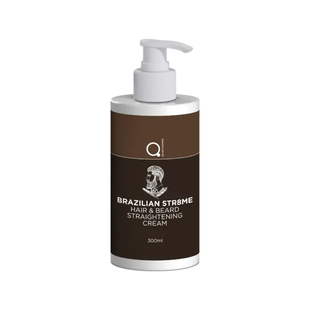 Hair and Beard Straightening Cream 300ml Brazilian STR8ME by Qure - Ισιωτική Κρέμα για Μαλλιά και Γένια 2