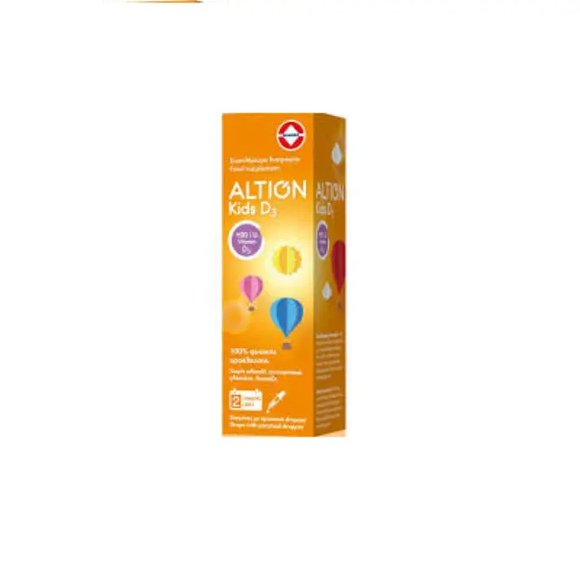 Altion Kids D3 400IU Συμπλήρωμα Διατροφής με Βιταμίνη D3 για Βρέφη Και Παιδιά για Σωστή Ανάπτυξη των Οστών Και των Δοντιών - Φυσιολογική Λειτουργία του Ανοσοποιητικού Συστήματος, 20ml
