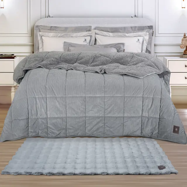 Χαλί Διάδρομος 75x200 Faux Fur Essential Greenwich Polo Club 3112 Grey 100% Πολυέστερ