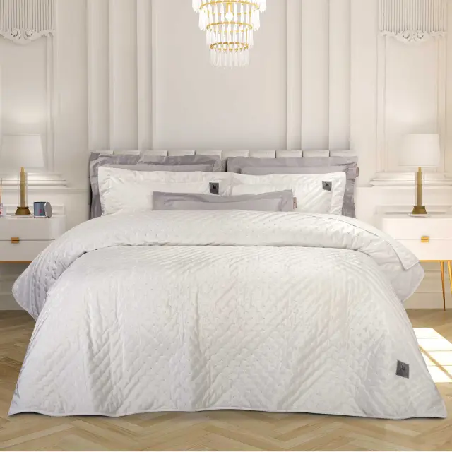 Κουβερλί 240Χ250 King Size Classic Greenwich Polo Club 3429 Λευκό 100% Microfiber