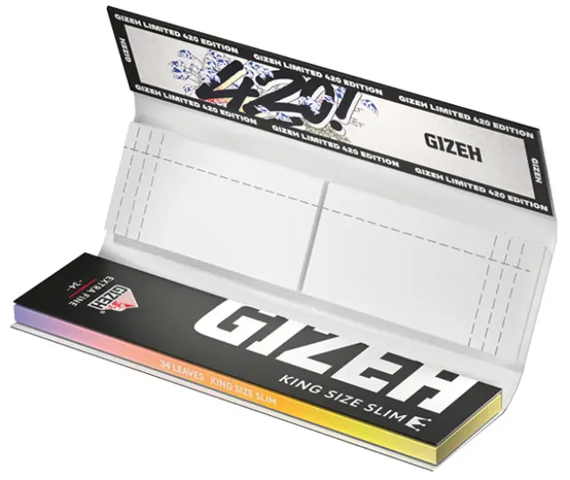 GIZEH Χαρτάκια 420 Edition Black King Size Slim 34φ. + Tips- Μαγνητικό Κλείσιμο 3