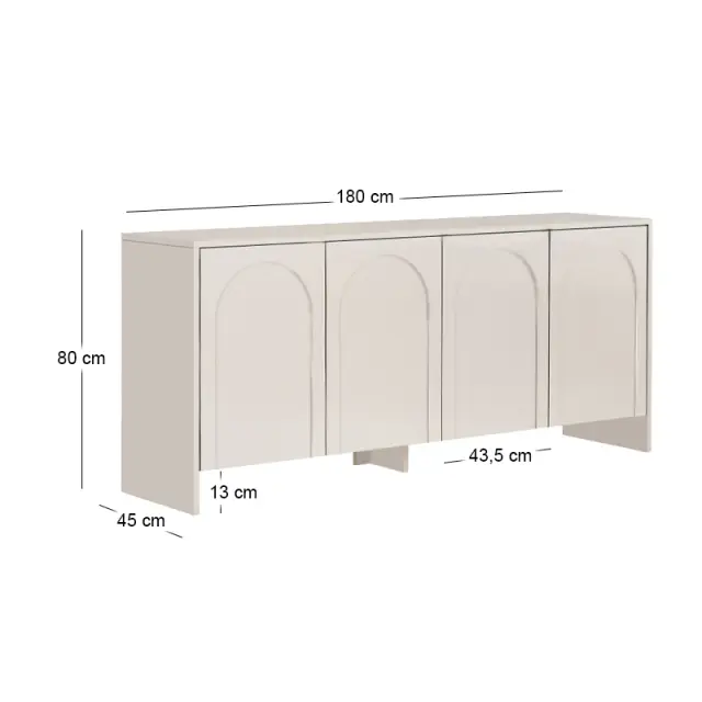 Μπουφές Aurelia Megapap χρώμα κρεμ 180x45x80εκ. 2