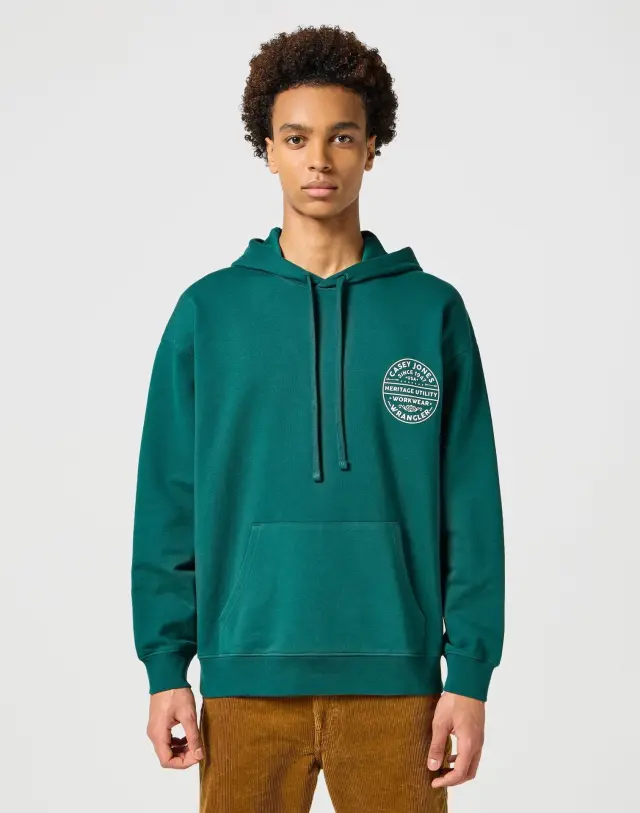 Wrangler Χ Casey Jones Ανδρικό 112357284 Φούτερ με Κουκούλα Βαμβακερό Oversize-Fit – June Bug - S