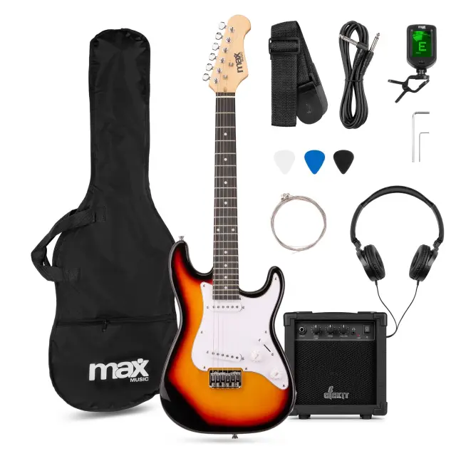 MAX GIGKIT JUNIOR ΠΑΚΕΤΟ ΗΛΕΚΤΡΙΚΗΣ ΚΙΘΑΡΑΣ 3/4 SUNBURST