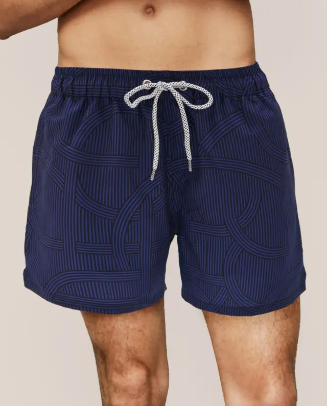Selmark Ανδρικό Μαγιό Shorts Geometrical Dark Blue 3