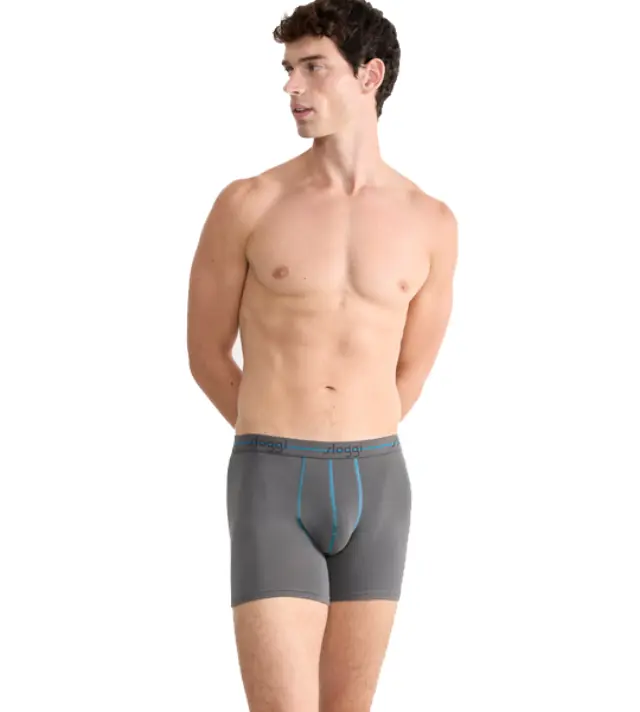 Sloggi Ανδρικό Boxer Start Short Box - Διπλό Πακέτο, Χρώμα Γκρι-Σκούρο Γκρι - M 2