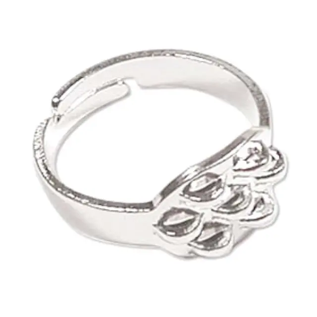 Ρυθμιζόμενο Δαχτυλίδι Silver Plated 7Loop - 6τεμ