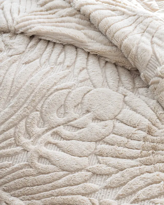 Κουβερλί 240x260 King Size 530gsm Nima Silken Beige 100% Πολυέστερ 2