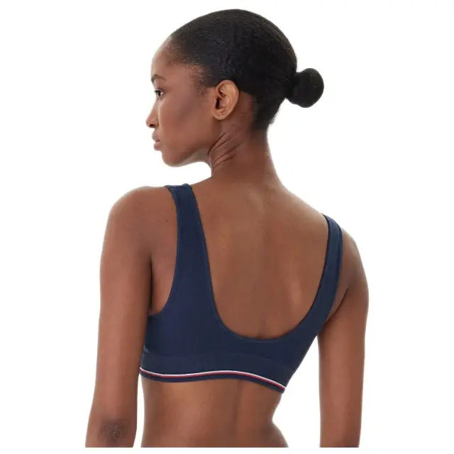 Tommy Hilfiger Γυναικείο Μπουστάκι Τρίγωνο Crest Ribbed, Χρώμα Dark Night Navy 2