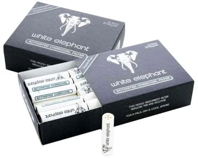 Elephant Active Charcoal Φιλτράκια για Πίπα καπνού - 9mm 40 τεμ.