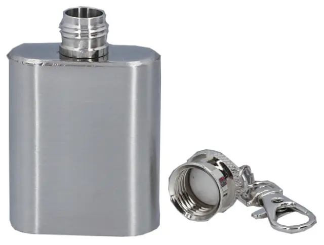 Hip Flask Φλασκί Ποτού Mini Μπρελόκ Ασημί - 30ml 2
