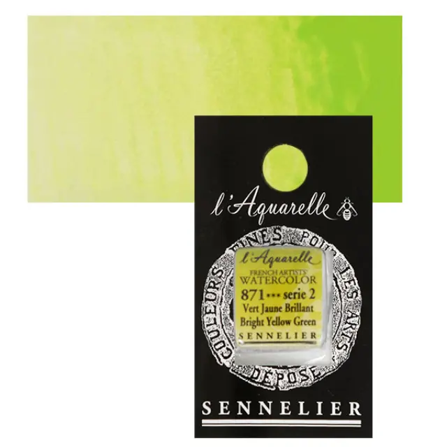 Χρώμα Ακουαρέλας Sennelier l Aquarelle Half Pan - 871 Bright Yellow Green