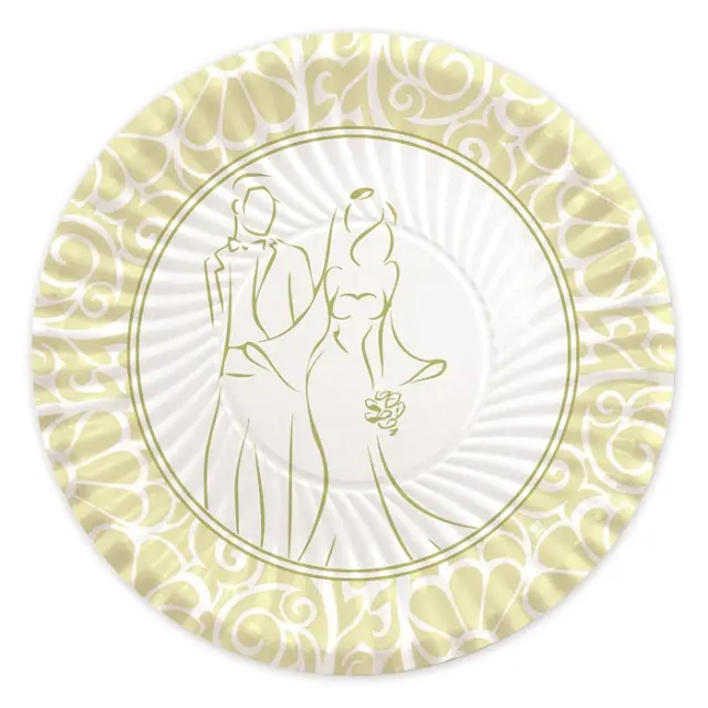 Χάρτινα Πιάτα Γάμου - Wedding Plates 24εκ / 10 τμχ