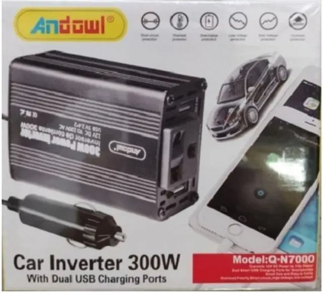 Q-N7000 Inverter Αυτοκινήτου Τροποποιημένου Ημιτόνου 300W για Μετατροπή 12V DC σε 220V AC με 1xUSB