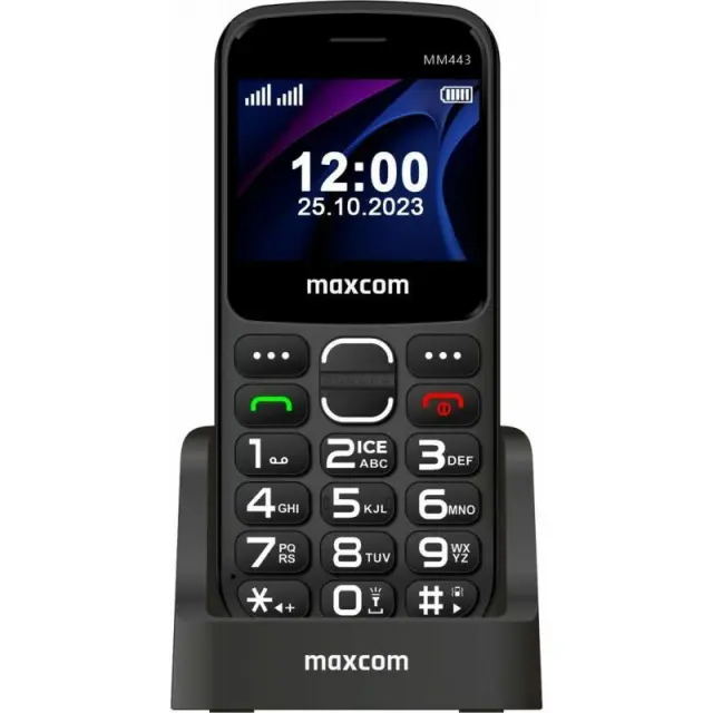 Maxcom MM443 (Dual Sim) 4G VoLTE 2.31" με Βάση Φόρτισης, Μεγάλα Πλήκτρα, Ραδιόφωνο, Φακό και Πλήκτρο Έκτακτης Ανάγκης Μαύρο 2