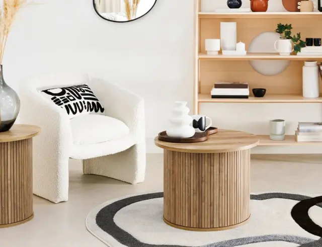 Τραπεζάκι Βοηθητικό Colva Atmosphera με διαστάσεις 60x60x45cm - MDF - Απόχρωση Ξύλου 197747