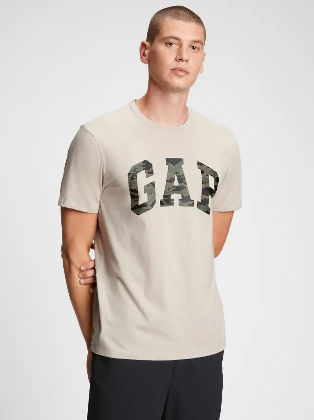 Gap Logo Μπλούζα cobblestone - S
