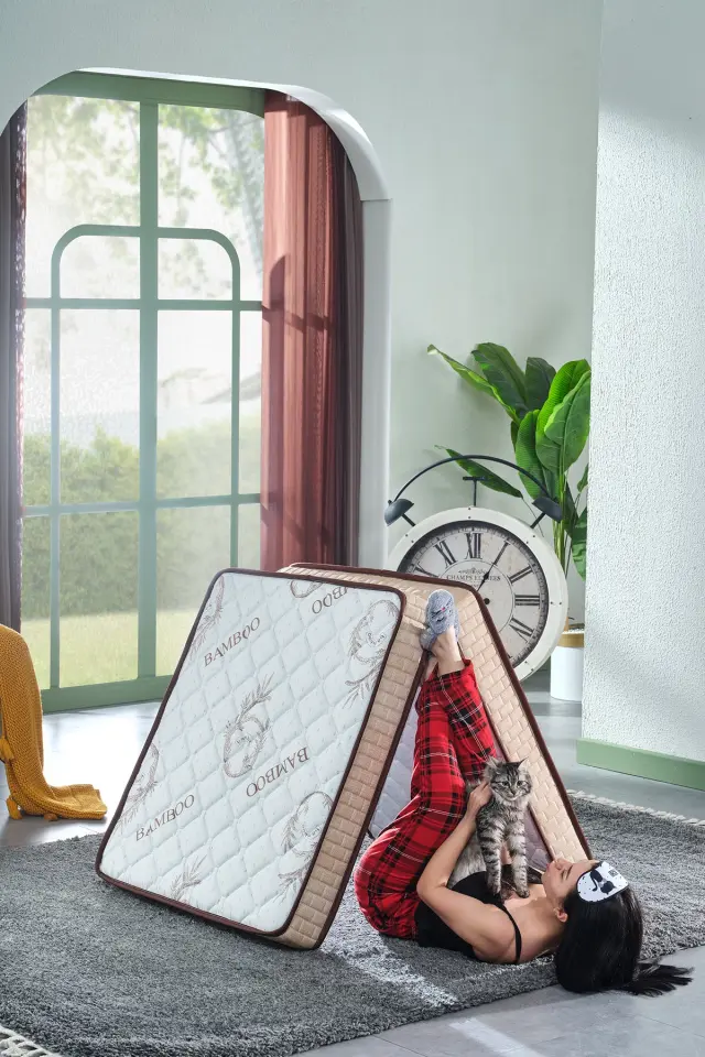 Stewehome Deluxe Πτυσσόμενο Στρώμα Ορθοπεδικό για Σπίτι & Κάμπινγκ μπεζ 70x180 cm 3