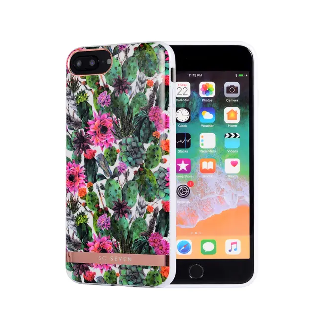 Θήκη Σιλικόνης So Seven Mexico Για Apple iPhone 6 Plus / 6s Plus / 7 Plus / 8 Plus Pink Flower