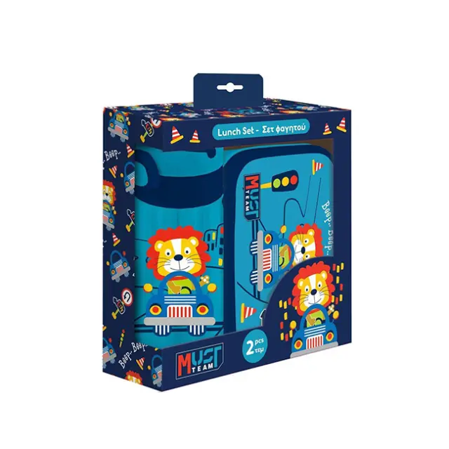Must Σετ Φαγητοδοχείο-Παγούρι Πλαστικό Happy Trip (000586465)