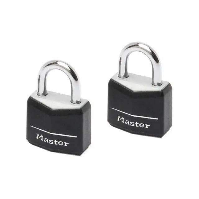 Master Lock 9120EURTBLK - Σετ 2 λουκέτα 20mm με κάλυμμα προστασίας και ασορτί κλειδιά
