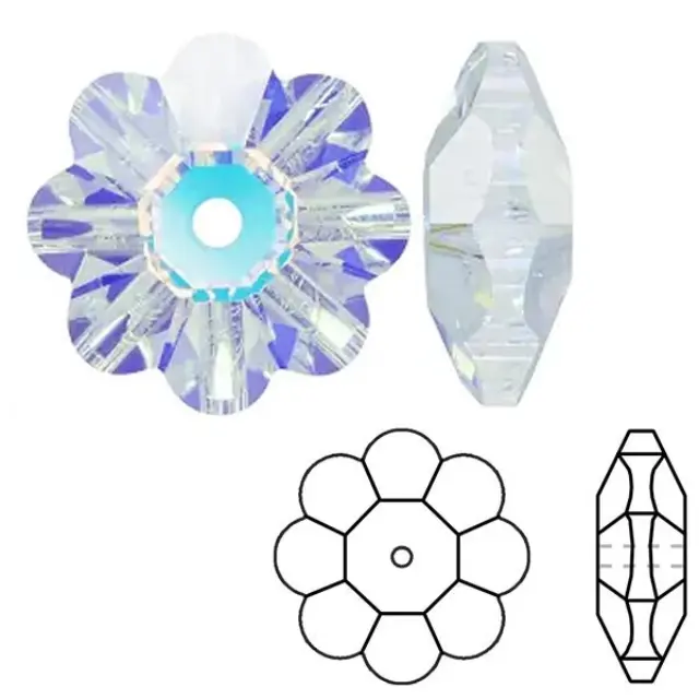 Swarovski Ραφτά 3700 Marguerite Lochrose Crystal AB 12mm - 4τεμ