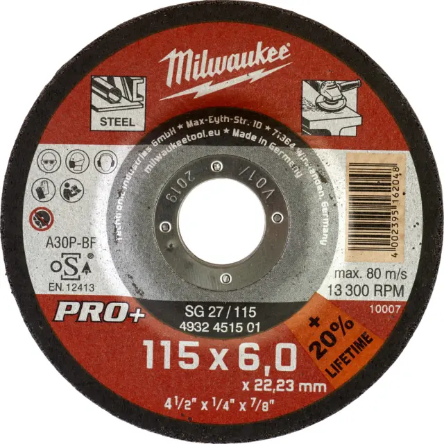 Δίσκος Λείανσης Μετάλλων SG27/115 115x6mm MILWAUKEE PRO+