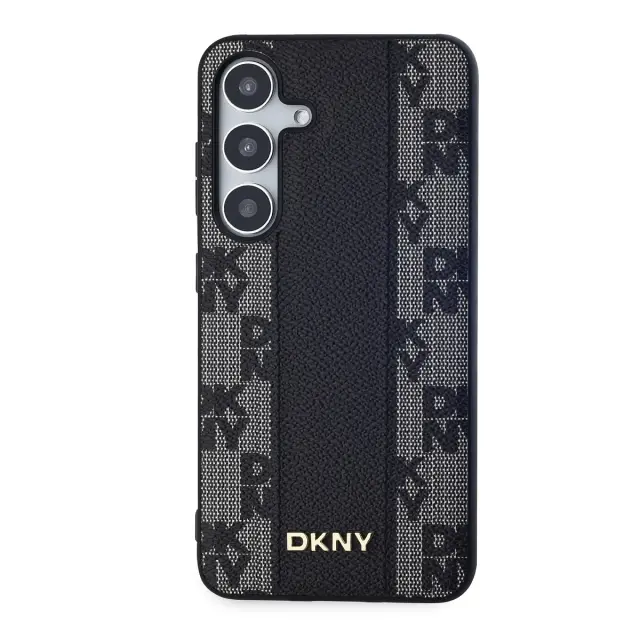 DKNY PU Leather Checkered Pattern Magsafe Case for Samsung Galaxy S24 Black 2