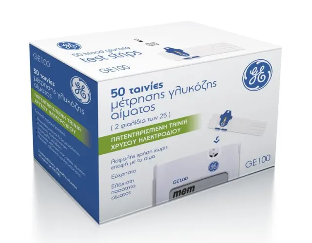 50 Ταινίες για τον Μετρητή Γλυκόζης Αίματος General Electric GE 100