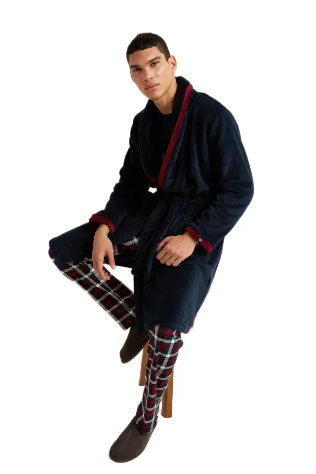 Vamp ανδρική χειμερινή μακριά ρόμπα fleece 25619-1 2