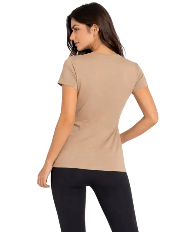 Freddy - Γυναικεία Μπλούζα T-shirt with rhinestones F25WCRT1-Z44 Μπεζ - XS 2