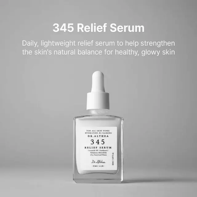 Dr. Althea 345 Relief Serum Καταπραϋντικό + Ενυδατικό Serum Προσώπου με Centella Asiatica + Νιασιναμίδη για Αποτοξίνωση + Αναζωογόνηση 30ml 2