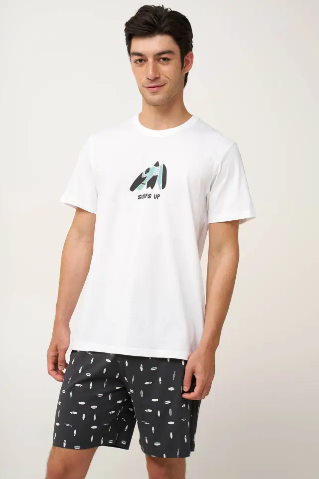 Ανδρική Surf Βαμβακερή Πυτζάμα Vamp 24690 WHITE 3