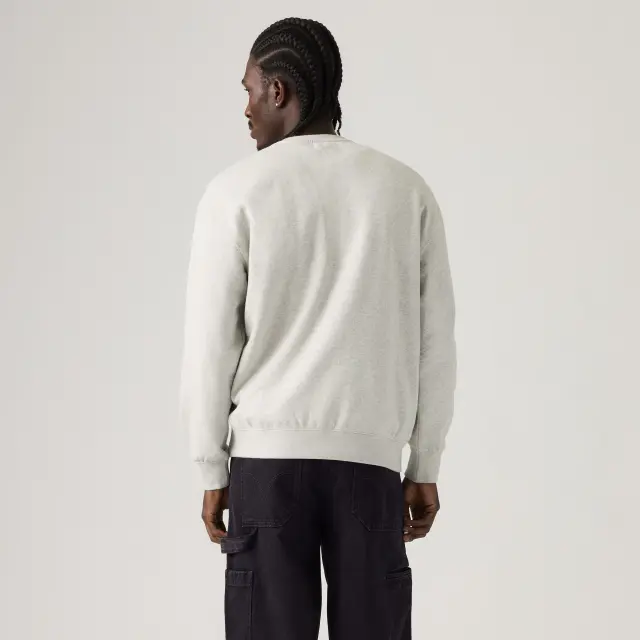 RELAXD GRAPHIC CREW GREYS - RELAXD GRAPHIC CREW TWICE THE WEAR LIGHT HEATHER GREY BRUSHED FLEECE Light Heather Grey 3