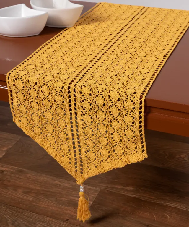 Πλεκτή τραβέρσα c210 (32cm x 160cm) κροκί - -