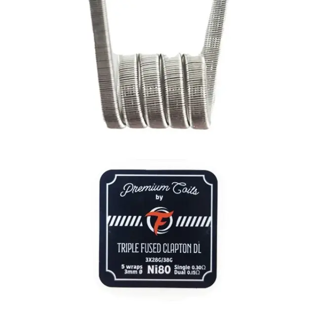 Triple Fused Clapton DL Premade Coils Ni80 0.30Ω 3mm (10τμχ) - Fumytech