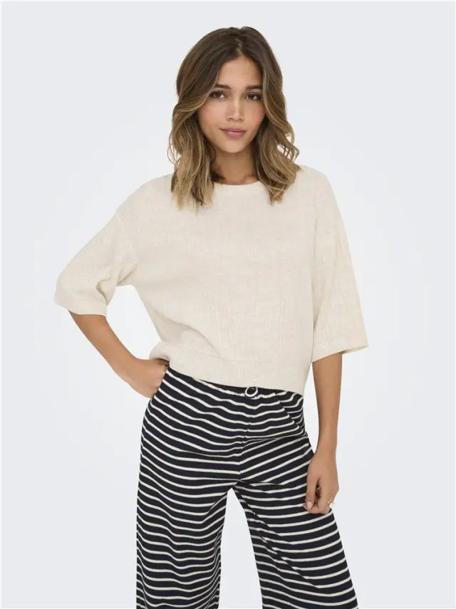 Μπλούζα πλεκτή, ONLTHEA SS O-NECK PULLOVER, Only - XL