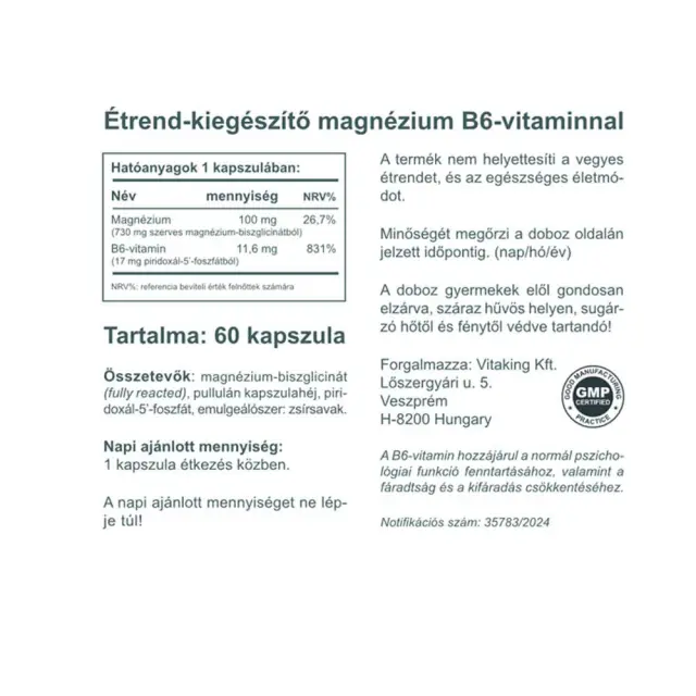Vitaking Magnesium Bisglycinate + Vitamin B6 (P5P) 2