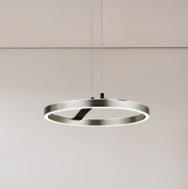 POWERTECH LED φωτιστικό οροφής HLL-0202, 29W, 4000K, Φ38x120cm, ασημί/μαύρο 2