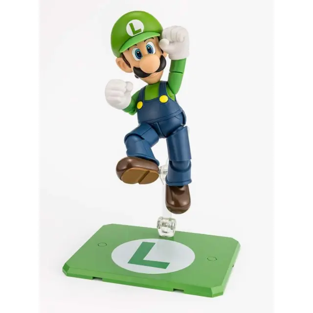 Tamashii Nations Super Mario Luigi S.H.Figuarts Συλλεκτική Φιγούρα Δράσης 11cm με Αρθρώσεις, Red Shell, Brick Block + Βάση