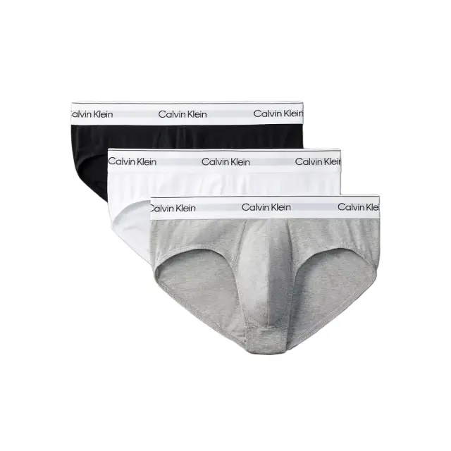 Calvin Klein Ανδρικό Slip Modern Cotton - Τριπλό Πακέτο, Χρώμα Grey Heather-White-Black - XL