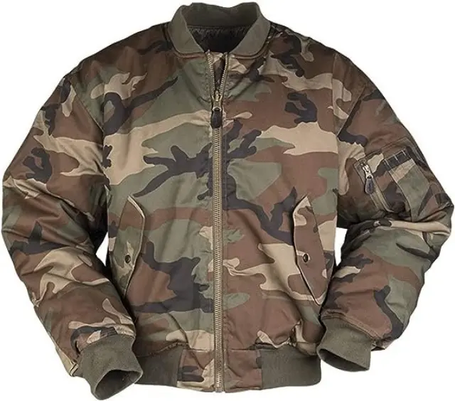 Mil-Tec US MA1 Flight Jacket Woodland-Μπουφάν Πτήσης Παραλλαγή Woodland για Τακτική-Καθημερινή Χρήση - 51-Woodland Camo